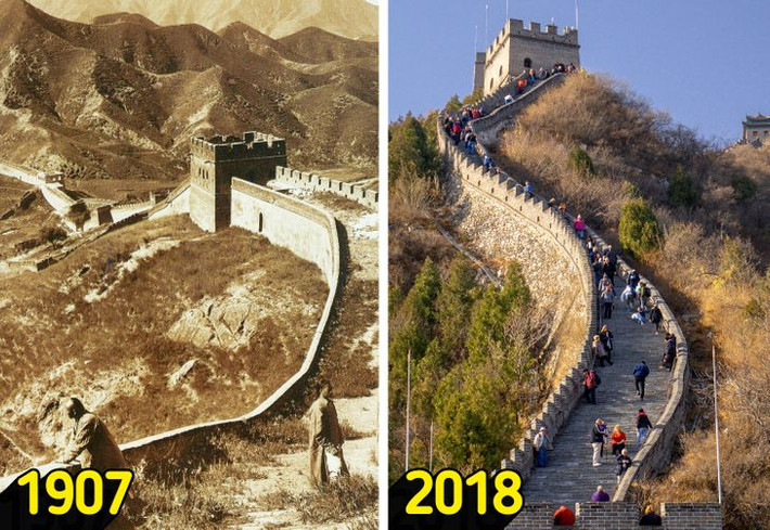 Vạn Lý Trường Thành ở Trung Quốc là công trình nhân tạo dài nhất thế giới. Trải qua hơn 100 năm (từ năm 1907 - 2018), kiến trúc cổ kính này vẫn vô cùng kiên cố và gây ấn tượng với vẻ đẹp kỳ vĩ.
