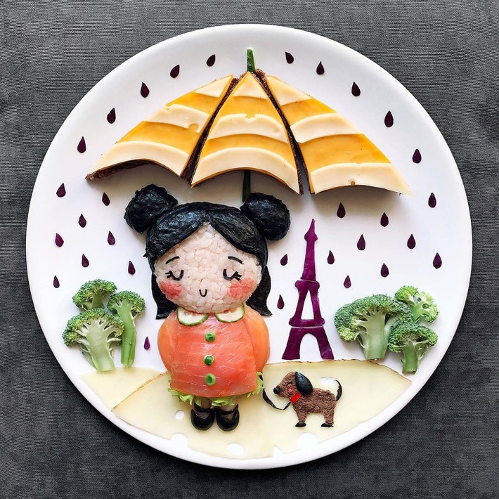Những "bức tranh" đồ ăn hấp dẫn tái hiện mọi thứ từ chân dung con người và động vật đến phong cảnh.