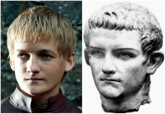 Nhiều người đùa vui rằng, nam diễn viên Jack Gleeson đã "xuyên không" về quá khứ, đến thời La Mã cổ đại bởi anh có diện mạo giống hệt hoàng đế Caligula.