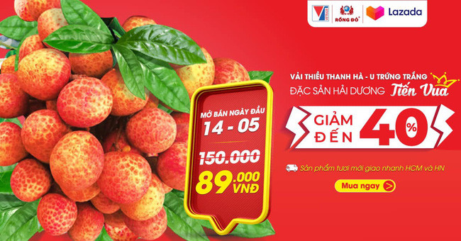 Hiện nay, quả vải Hải Dương đang được bán trực tuyến trên sàn TMĐT Lazada với giá niêm yết 150.000 đồng/kg. Viettel Post cũng sẽ mở gian hàng cho các tổ chức, cá nhân của Hải Dương bán vải trực tuyến trên trang Voso.vn từ ngày 18/5, đơn vị hỗ trợ vận chuyển toàn quốc đồng giá 22.000 đồng/đơn hàng dưới 20 kg. Viettel Post cũng cử nhân viên hướng dẫn người trồng vải tạo gian hàng, đưa thông tin, hình ảnh nhằm thu hút khách hàng, xử lý phản hồi của người mua...