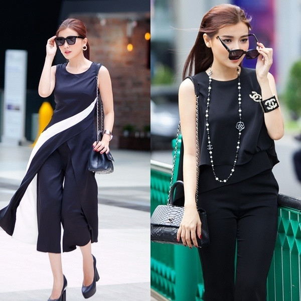 Trang phục thường ngày của Cao Thái Hà hay được cô lựa chọn những món đồ có gam màu trung tính cơ bản. Ảnh: Internet, FBNV.