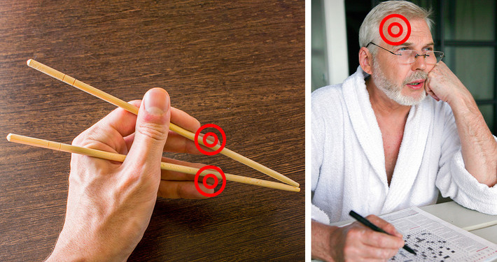 Ăn bằng đũa: Đây là một cách kích thích rèn luyện trí não. Hoạt động đầu ngón tay, giống như sử dụng đũa, giúp tăng cường lưu thông bộ não. Dùng đũa ăn cơm có thể giúp tiêu hóa tốt hơn và giúp bạn kiểm soát lượng calo của mình.