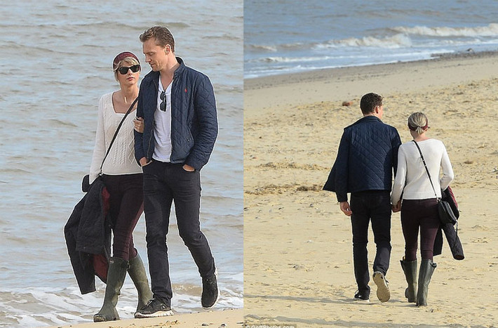 Phút riêng tư của Taylor Swift và Tom Hiddleston trên bãi biển quê hương của nam diễn viên.