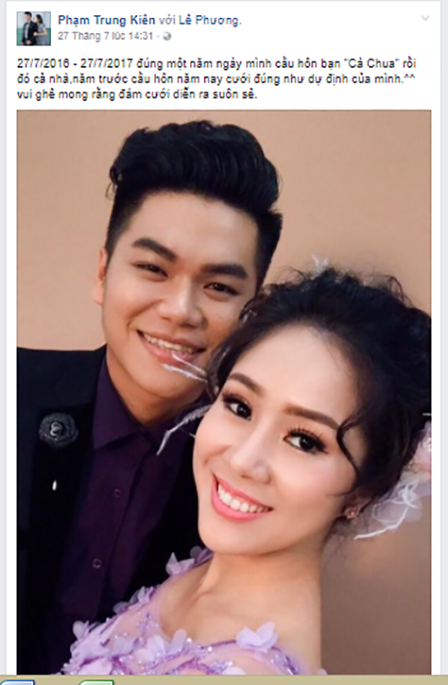 Lê Phương cưới chồng trẻ kém 7 tuổi: Trải qua một lần đổ vỡ hôn nhân cùng Quách Ngọc Ngoan, Lê Phương và người yêu kém 7 tuổi Trung Kiên tổ chức đám cưới vào đầu tháng 8.2017 sau gần 2 năm yêu nhau thu hút sự chú ý của cộng đồng mạng và người hâm mộ.