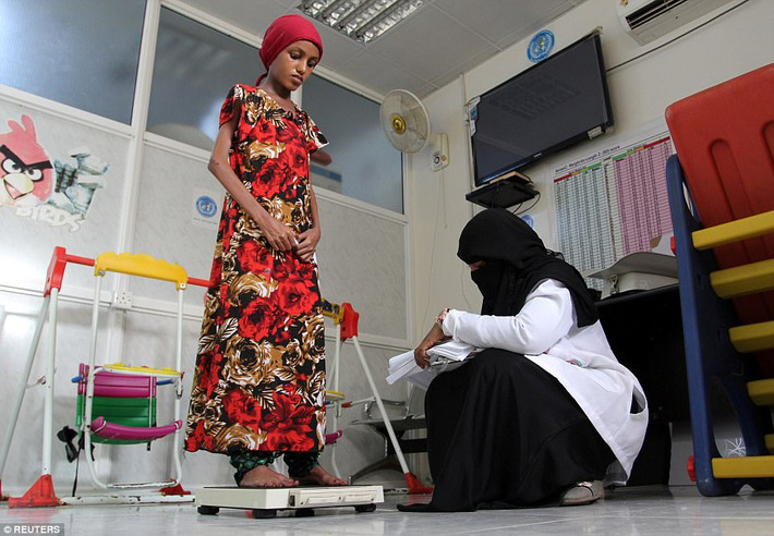Thời điểm Saida đạt cân nặng 15kg năm ngoái. Ảnh: Reuters.