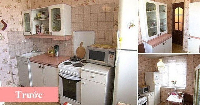 Nhà bếp đã sử dụng khá lâu nên cũ kỹ và lộn xộn, thiếu sức sống. Vốn dĩ căn bếp này không hề lớn, trong đó không gian lại phải chia các kệ tủ và nơi nấu ăn, không gian đặt bàn ăn còn rất nhỏ.
