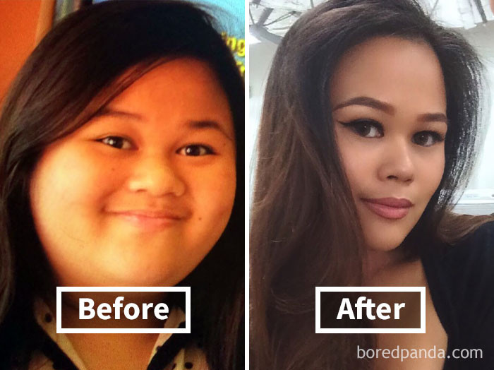 Khuôn mặt của cô ấy nhỏ nhắn và có điểm nhấn hơn nhờ giảm cân. Ảnh: Boredpanda.
