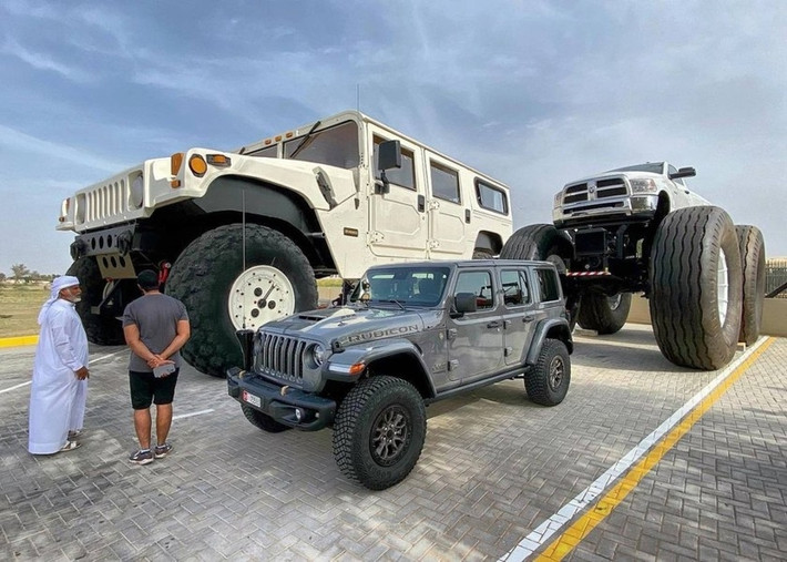 Gia đình hoàng gia Abu Dhabi sở hữu đội xe khổng lồ, được phân chia giữ ở 4 bảo tàng tại UAE và Morocco. Riêng bộ sưu tập cá nhân của tỷ phú Sheikh Hamad bin Hamdan Al Nahyan đã có hơn 700 phương tiện, bao gồm chiếc SUV lớn nhất thế giới và xe Jeep Willys cao 6,4 m.