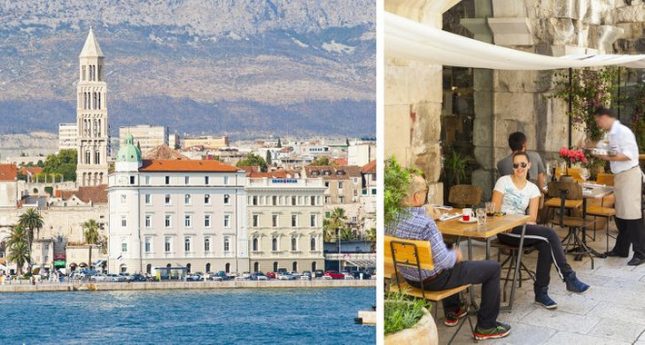 5. Split, Croatia: Là một thị trấn bên bờ biển, Split là một thành phố nhộn nhịp. Tại đây, du khách có thể dễ dàng đến nhiều hòn đảo và bán đảo hấp dẫn như Adriatic và Apennine.