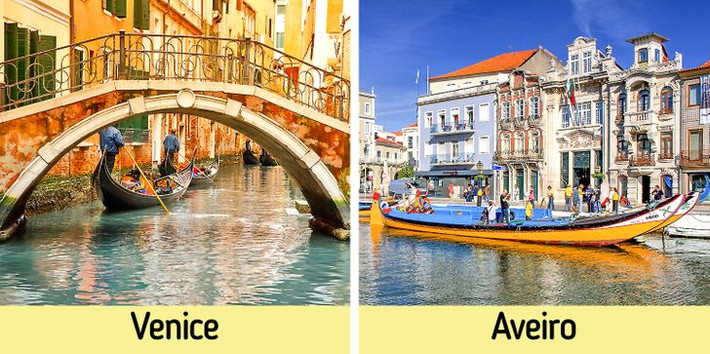 1. Aveiro, Bồ Đào Nha: Tất cả chúng ta đều biết về vẻ đẹp của Venice, nhưng ít người nghe nói về thành phố Aveiro của Bồ Đào Nha. Thị trấn kênh đào tuyệt đẹp này lấp đầy những ngôi nhà lát gạch đầy màu sắc mang một vẻ đẹp quyến rũ đặc biệt.