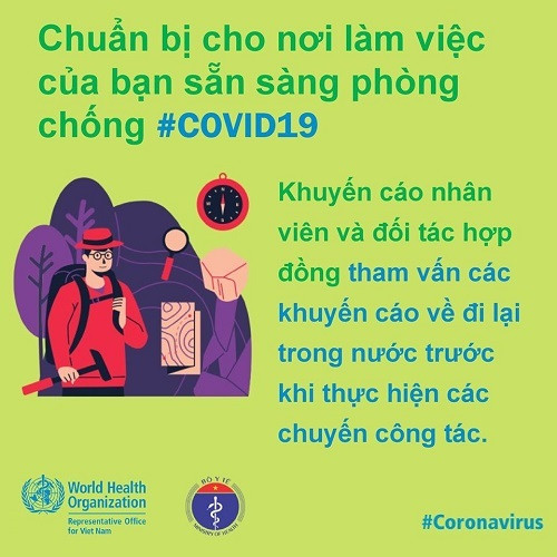 Tham vấn các khuyến cáo về đi lại trước khi đi công tác.