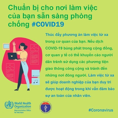 Thúc đẩy phương án làm việc từ xa nếu có thể.