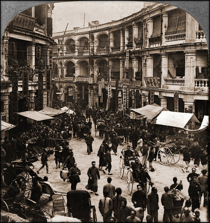 Dòng người tấp nập trong những ngày đầu năm mới ở Hong Kong năm 1902.