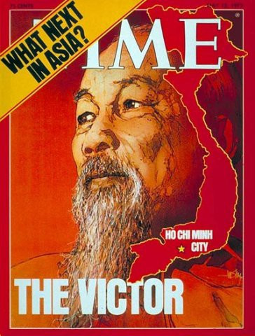 Lần thứ 5 hình ảnh Chủ tịch Hồ Chí Minh xuất hiện trên bìa tạp chí Time là số ra ngày 12/5/1975 - gần 2 tuần sau ngày giải phóng hoàn toàn miền Nam, thống nhất đất nước.