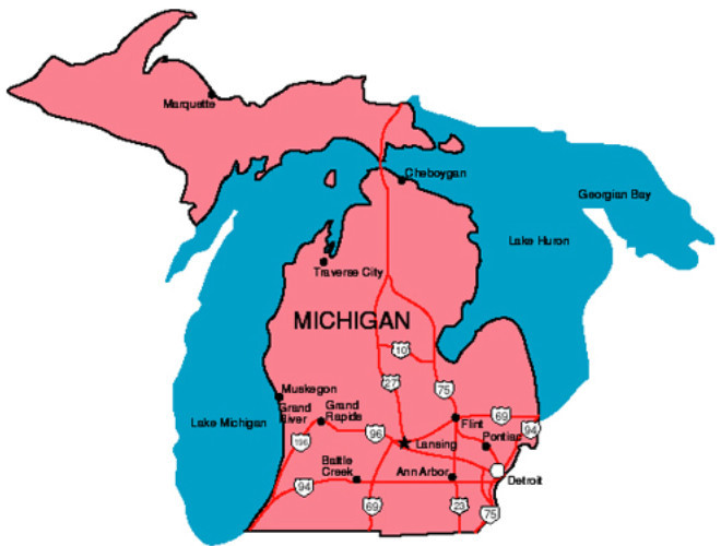 Tổng diện tích Vương quốc Anh, Scotland, xứ Wales và Bắc Ireland nhỏ hơn bang Michigan của Mỹ.