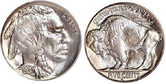 Đồng Buffalo Nickels còn gọi là Hobo Nickels, có hình ảnh thổ dân da đỏ ở một mặt và mặt kia là bò rừng Mỹ. Thời xưa, dù Buffalo Nickels chỉ có giá trị 5 xu nhưng với hình ảnh chạm khắc đặc biệt, nó có thể dùng để đổi lấy một chiếc chăn ấm, một bữa ăn hay nơi nghỉ ngơi qua đêm cho những người vô gia cư. (Ảnh: Usacoinbook)