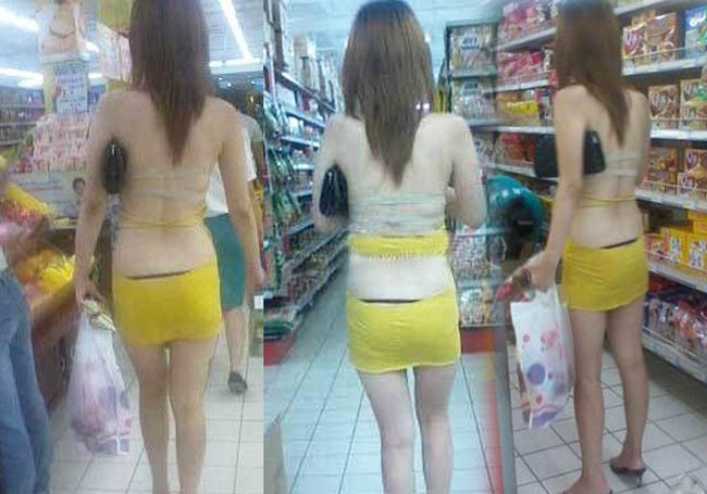 Cô gái người Vũ Hán, Trung Quốc này gây sốc khi mặc thế này đi siêu thị.