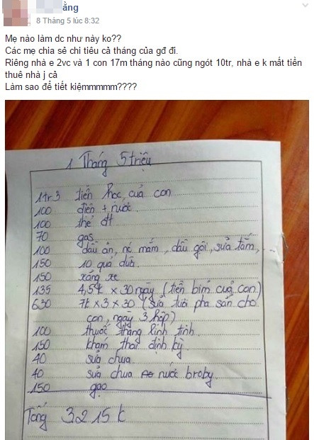 Chia sẻ của bà mẹ trên nhanh chóng trở thành đề tài được bàn tán sôi nổi trên các diễn đàn dành cho các mẹ đang mang thai và "chị em bỉm sữa" xung quanh chủ đề chi tiêu trong gia đình.