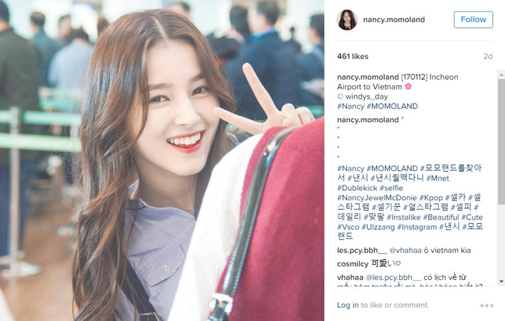 Tìm đến trang Instagram của Nancy, nhiều bạn trẻ Việt còn bất ngờ khi cô nàng khoe ảnh xinh đẹp đến Việt Nam. Ảnh: Instagram nhân vật.