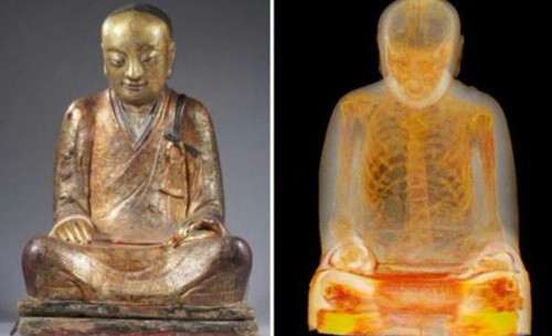 Kiến trúc sư Hà Lan Oscar van Overeem cho hay đã mua lại tượng Phật từ một nhà sưu tập người Trung Quốc năm 2015 và không biết danh tính người này. Các nhà khoa học Hà Lan phát hiện một xác ướp nhà sư khoảng 1.000 tuổi bên trong bức tượng Phật nhờ áp dụng công nghệ quét CT.