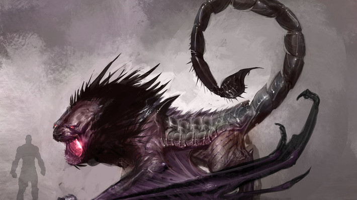 Manticore là một trong những quái vật khét tiếng trong thần thoại Ba Tư, Hy Lạp thời xưa. Nó được mô tả là quái vật đầu người, thân sư tử, đuôi bọ cạp.