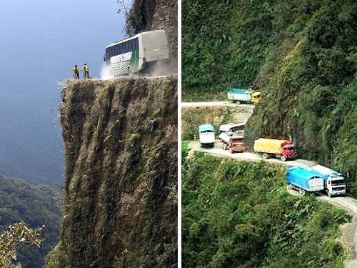 Một trong những cung đường "tử thần" nổi tiếng nhất thế giới là đường North Yungas ở Bolivia. Con đường này nối thành phố La Paz với thị trấn Coroico.