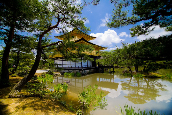 Chùa Vàng (Golden Pavilion) nằm ở Kyoto, Nhật Bản là ngôi chùa được dát bằng vàng thật. Đây là một trong những công trình cổ xưa nhất của Nhật Bản và được UNESCO công nhận là Di sản thế giới.