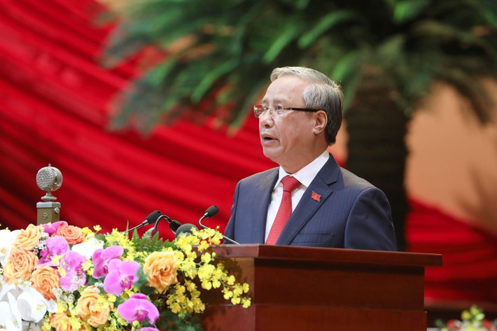 Ủy viên Bộ Chính trị, Thường trực Ban Bí thư Trần Quốc Vượng thay mặt Đoàn Chủ tịch tuyên bố lý do, giới thiệu đại biểu và khách mời của Đại hội.