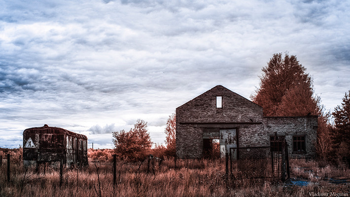 Trang trại bị bỏ hoang tại khu Chernobyl Exclusion.