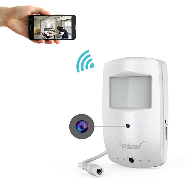 Conbrov IP được ngụy trang là bộ cảm biến chuyển động (PIR Sensor) có thể giấu kín không bị phát hiện. Camera này có thể phát hiện chuyển động, xem từ xa và điều khiển qua smartphone (iPhone hoặc Android). Sản phẩm có giá 238 USD.