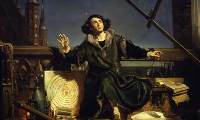 Nhà thiên văn Copernicus còn so sánh kích thước của các quỹ đạo hành tinh bằng cách biểu thị chúng theo khoảng cách giữa Mặt trời và Trái đất.