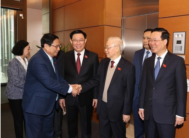 Tổng Bí thư Nguyễn Phú Trọng cùng các lãnh đạo Đảng, Nhà nước dự Kỳ họp bất thường lần thứ 5, Quốc hội khóa XV.