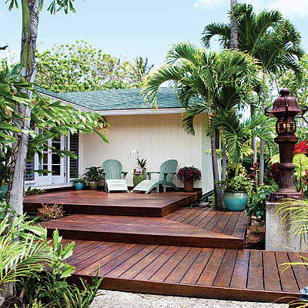 Thiết kế sân ngoài trời đẹp không chỉ gây ấn tượng về ngôi nhà mà còn tạo nên một không gian nghỉ ngơi thư thái.