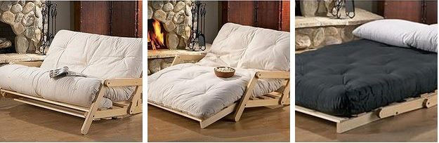 Chiếc ghế sofa này có thể ngả thẳng ra như một chiếc giường êm ái.