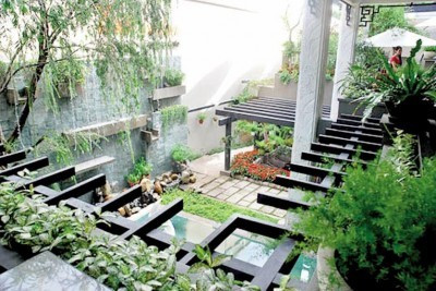 Khu vườn này cung cấp nguồn rau, quả sạch cho cả gia đình Trung Dân. Đợt nào thu hoạch nhiều, anh còn mang tặng nhà hàng xóm ăn lấy thảo. Nam nghệ sĩ tiết lộ, ngoài mục đích trồng rau ăn, “mảnh vườn trên không” này còn có chức năng giải nhiệt cho ngôi nhà nhỏ của anh. Ảnh: Zing.