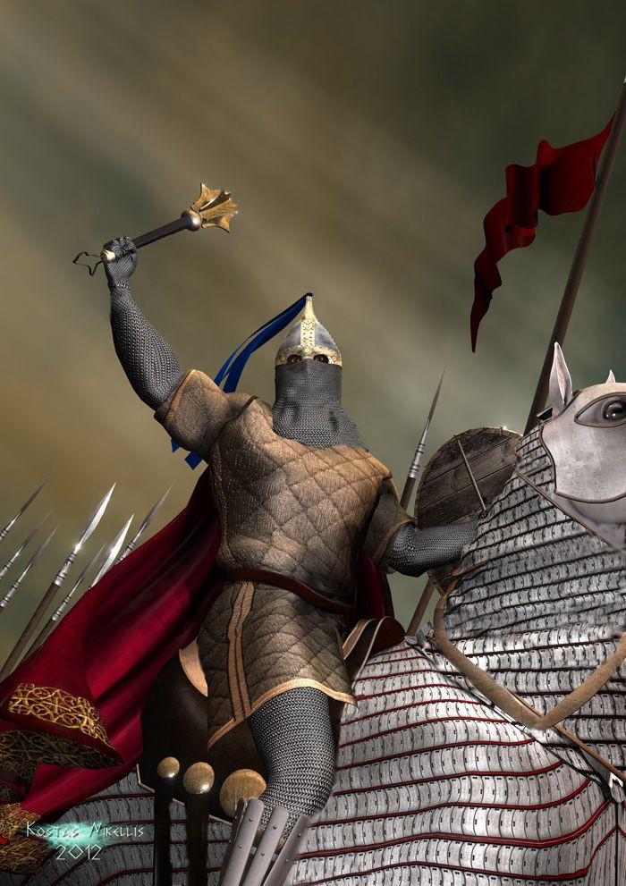Theo truyền thuyết, vua Alexios I từng bị người Norman vây hãm trong một trận chiến. Binh sĩ Norman đã cố gắng dùng giáo tấn công vị vua này nhưng không làm ông bị thương dù là vết xước nhỏ nhất. Nguyên do là vì bộ giáp của vua Alexios I vô cùng kiên cố, khó xuyên thủng.