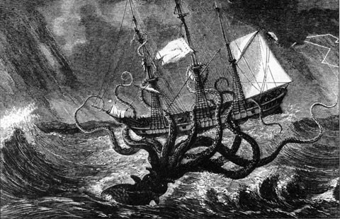 Một số tài liệu khác miêu tả Kraken có hình dáng tròn, phẳng và nhiều xúc tu trông giống mực khổng lồ. Cho đến nay, giới chuyên gia vẫn chưa có cơ sở khoa học nào có thể chứng thực Kraken có thật.