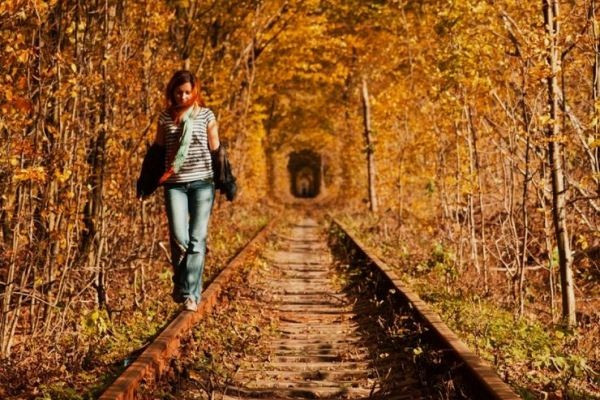 Vào mùa xuân, đường hầm được bao phủ bởi những hàng cây xanh mướt tràn đầy sức sống.