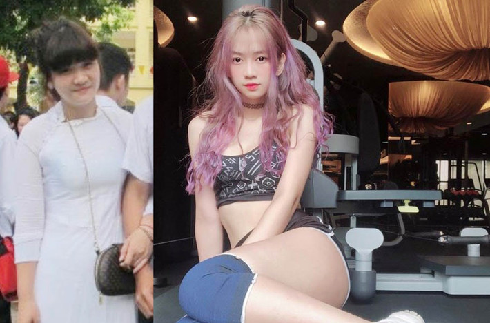 Từng có thân hình mập mạp, nhờ chăm chỉ tập gym, hiện cô nàng Lê Xuân Anh sở hữu vóc dáng sexy với số đo 3 vòng 96 - 60 -96.