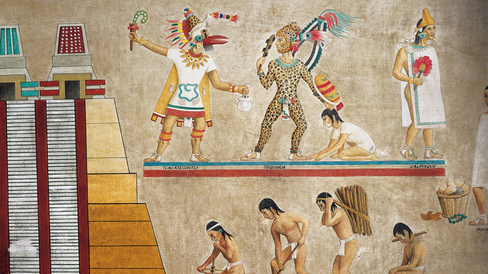Tương tự như Ai Cập cổ đại, nền văn minh Aztec cũng có quan niệm về thế giới cõi âm. Một trong những nghi lễ mai táng quan trọng nhất của người Aztec là bọc thi thể người quá cố trong giấy làm từ vỏ cây được gọi là amatl (hay còn gọi là amate).