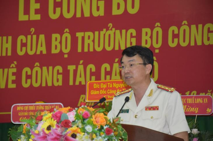 Phát biểu nhận nhiệm vụ, Đại tá Trương Sơn Lâm cám ơn sự quan tâm của lãnh đạo Bộ Công an, Ban Thường vụ Tỉnh ủy. Đại tá Trương Sơn Lâm chân thành tiếp thu các ý kiến chỉ chỉ đạo của Thượng tướng Lương Tam Quang, Bí thư Tỉnh ủy Lê Đức Thọ và hứa quyết tâm sẽ cùng với tập thể Đảng ủy, Ban Giám đốc Công an tỉnh Bến Tre tiếp tục lãnh đạo đơn vị hoàn thành xuất sắc nhiệm vụ được giao.