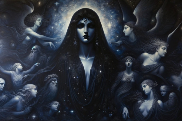 Theo một tài liệu, Nữ thần Nyx là mẹ của Uranus - thần bầu trời và Gaia - nữ thần đại diện cho Đất mẹ. Ảnh: judithlaura.