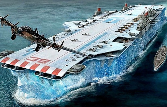 Bên trong tàu HMS Habbakuk được thiết kế như tàu sân bay bình thường. Điểm khác biệt là vỏ tàu được làm hoàn toàn từ băng.