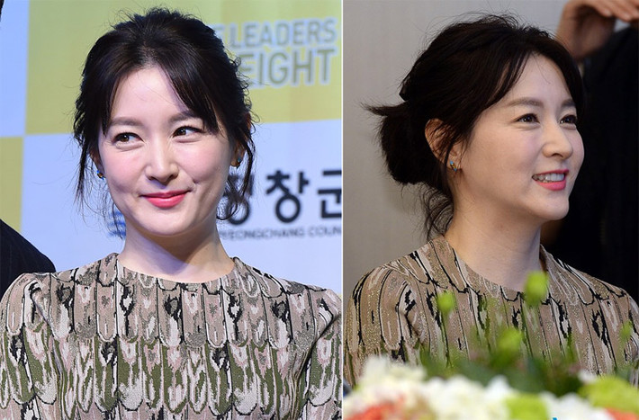 Hình ảnh của Lee Young Ae già nua hẳn so với hình ảnh được photoshop kỹ càng. Ảnh: Dispatch, tvreport