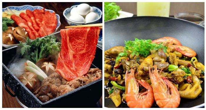 Các nguyên liệu sẽ được đảo cùng với gia vị trong chảo cho chín trước, khi thức ăn ngấm đều gia vị thì bỏ rau, bỏ mì vào. Từ thịt tới rau trong món lẩu đều mềm mại, đậm đà sẽ được gắp ra chấm nước sốt và thưởng thức. Ảnh: Pasgo.