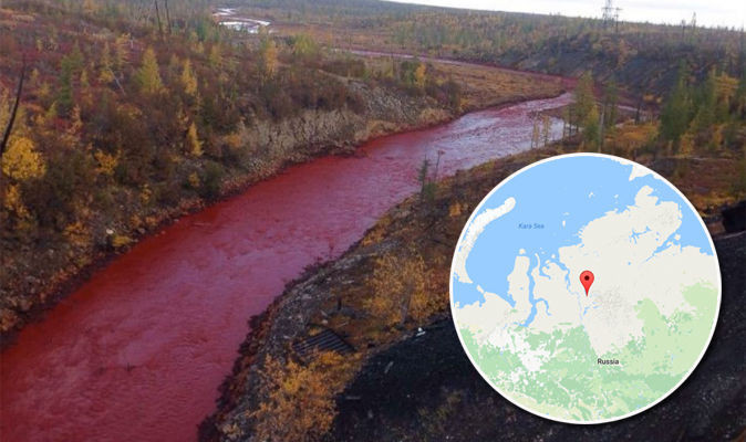 Vào tháng 9/2016, nước sông Daldykan ở phía bắc Siberia, Nga bất ngờ chuyển thành màu đỏ như máu khiến người dân địa phương hoang mang, lo lắng.