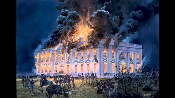 Lần duy nhất thủ đô Washington DC của Mỹ thất thủ và Nhà Trắng bị phóng hỏa là vào năm 1814. Sự kiện này xảy ra khi Anh tấn công nước Mỹ.
