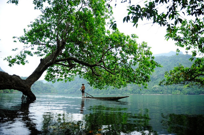 Huyện Ba Bể nằm ở phía tây bắc tỉnh Bắc Kạn. Tên huyện cũng là tên hồ nước nổi tiếng - hồ Ba Bể, "trái tim" của Vườn quốc gia Ba Bể, thuộc địa phận huyện này. Ảnh: Vũ Minh Quân.