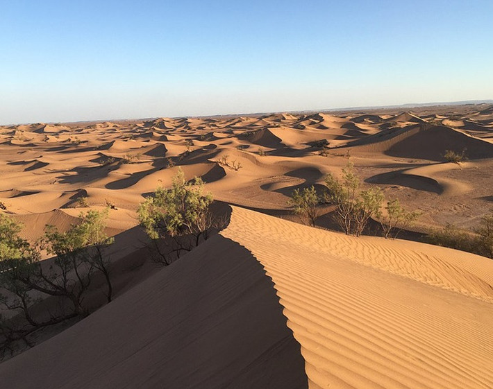 1. Tuyết rơi ở sa mạc Sahara. Khi nhắc tới các sa mạc trên thế giới, nhiều người nghĩ ngay đến vùng đất khô cằn, khí hậu nắng nóng khắc nghiệt. Tuyết là thứ không thể xuất hiện ở sa mạc, bao gồm Sahara. Thế nhưng, băng tuyết từng che phủ lớp cát trên sa mạc Sahara sau khi nhiệt độ tại đây giảm xuống -2 độ C dưới ảnh hưởng của khối khí lạnh áp suất cao.