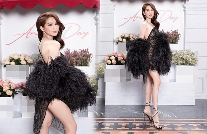 Dưới trời rét âm độ của Sapa, Ngọc Trinh cũng không ngại diện chiếc đầm xuyên thấu mỏng manh bất chấp thời tiết khiến khách mời và khán giả được phen hết hồn.